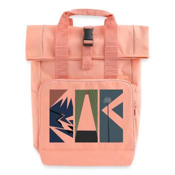 Piece Of Japan - Modern Japanese Art - Roll Top Backpack with Two Handles - chintz rose - Front