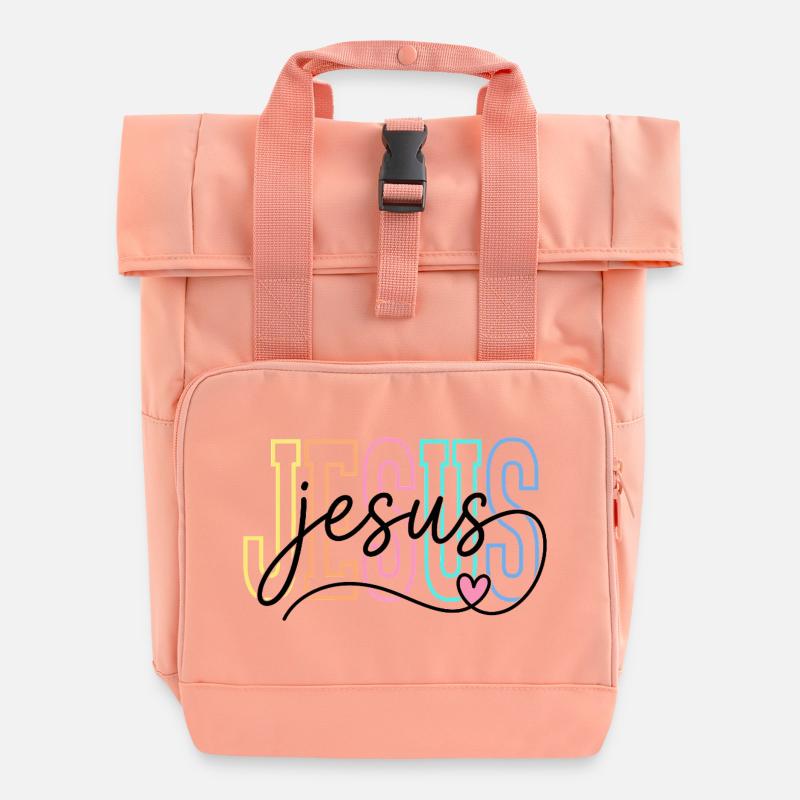 Jésus - Sac à dos Roll Top à deux anses - rose liberty