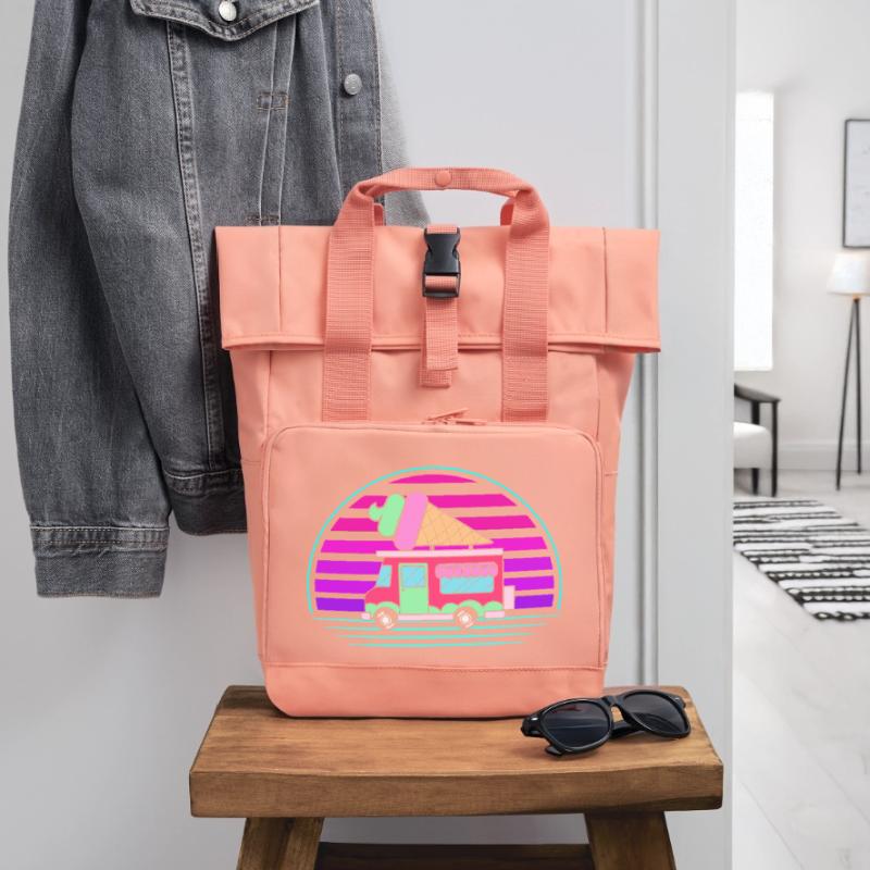 Eiscreme Eiswagen Eis Eisdiele Rolltop Rucksack mit zwei Griffen