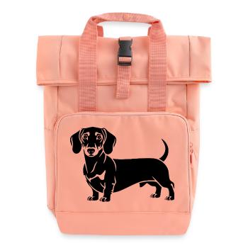 Dackel - Rolltop Rucksack mit zwei Griffen - Chintzrosa - Vorne