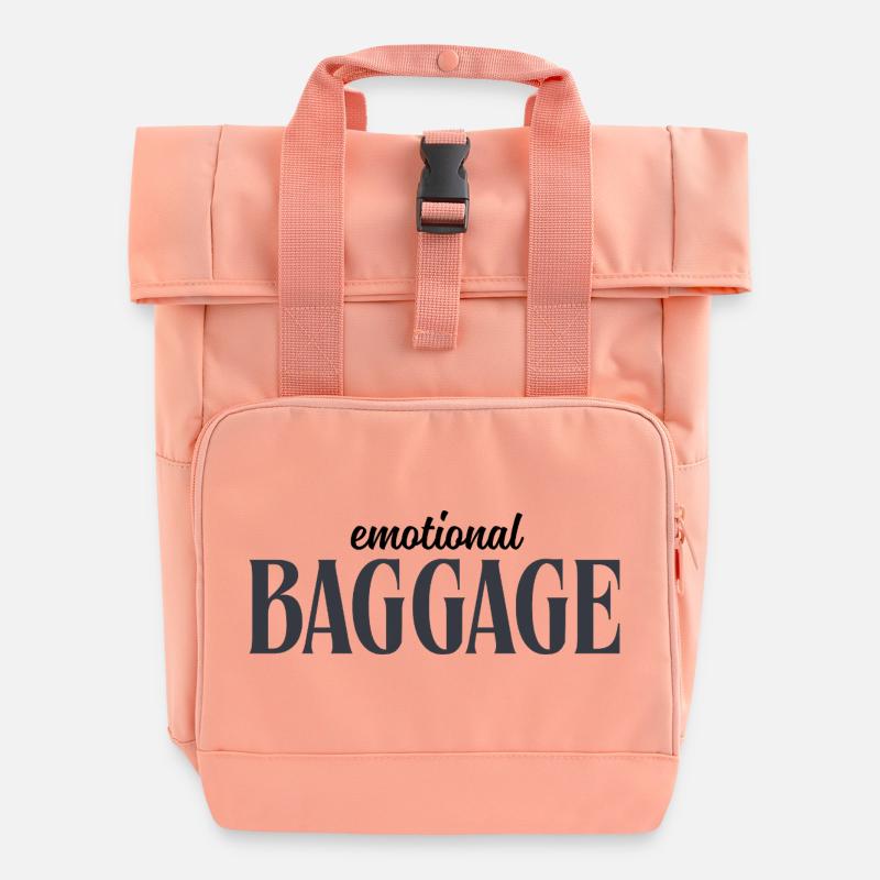 Emotional Baggage - Roll Top Backpack with Two Handles - chintz rose