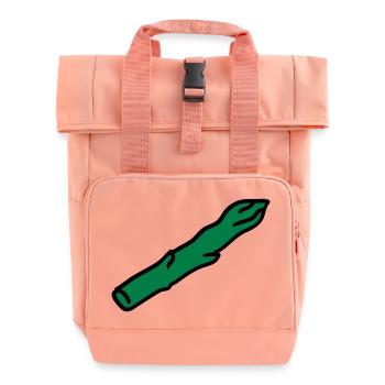 Grüner Spargel - Rolltop Rucksack mit zwei Griffen - Chintzrosa - Vorne