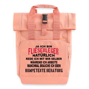 Fliesenleger Beratung - Rolltop Rucksack mit zwei Griffen - Chintzrosa - Vorne