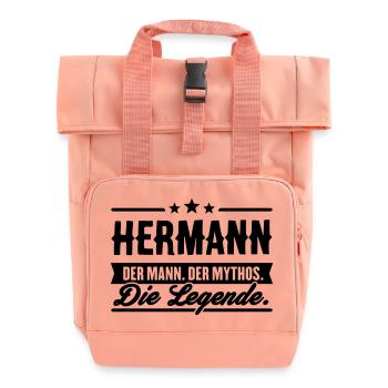 Mann Mythos Legende Hermann - Rolltop Rucksack mit zwei Griffen - Chintzrosa - Vorne