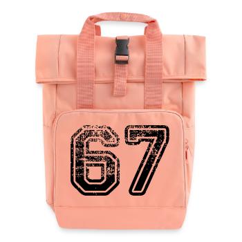 67 - Roll Top Backpack with Two Handles - chintz rose - Front