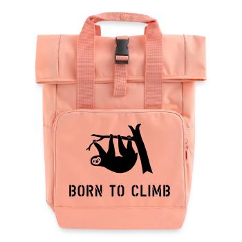 klettern climbing born to climb faultier bouldern - Rolltop Rucksack mit zwei Griffen - Chintzrosa - Vorne