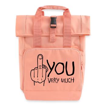 fuck you very much - Roll Top Backpack with Two Handles - chintz rose - Front