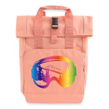 Ski Goggles Piste Mountains Multicoloured - Roll Top Backpack with Two Handles - chintz rose - Front
