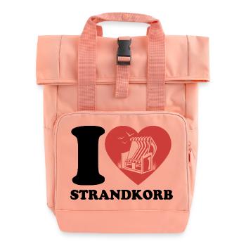 I Love Beach Chair - Heart - Hobby - Roll Top Backpack with Two Handles - chintz rose - Front