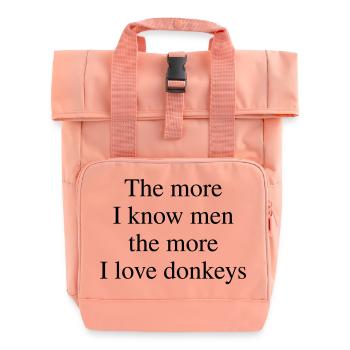 The More I Love Donkeys - Rolltop Rucksack mit zwei Griffen - Chintzrosa - Vorne
