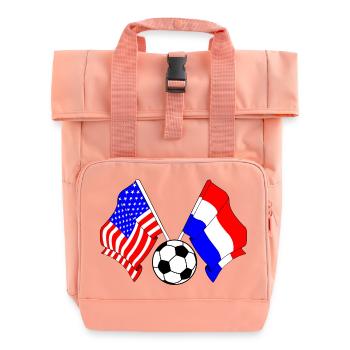 Football Pays-Bas vs États-Unis - Sac à dos Roll Top à deux anses - rose liberty - Devant