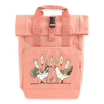 Coq et poule - Sac à dos Roll Top à deux anses - rose liberty - Devant