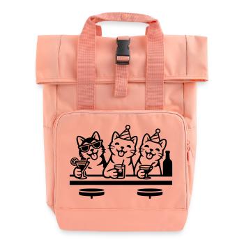 Party Katzen Kater Bar Trinken - Rolltop Rucksack mit zwei Griffen - Chintzrosa - Vorne