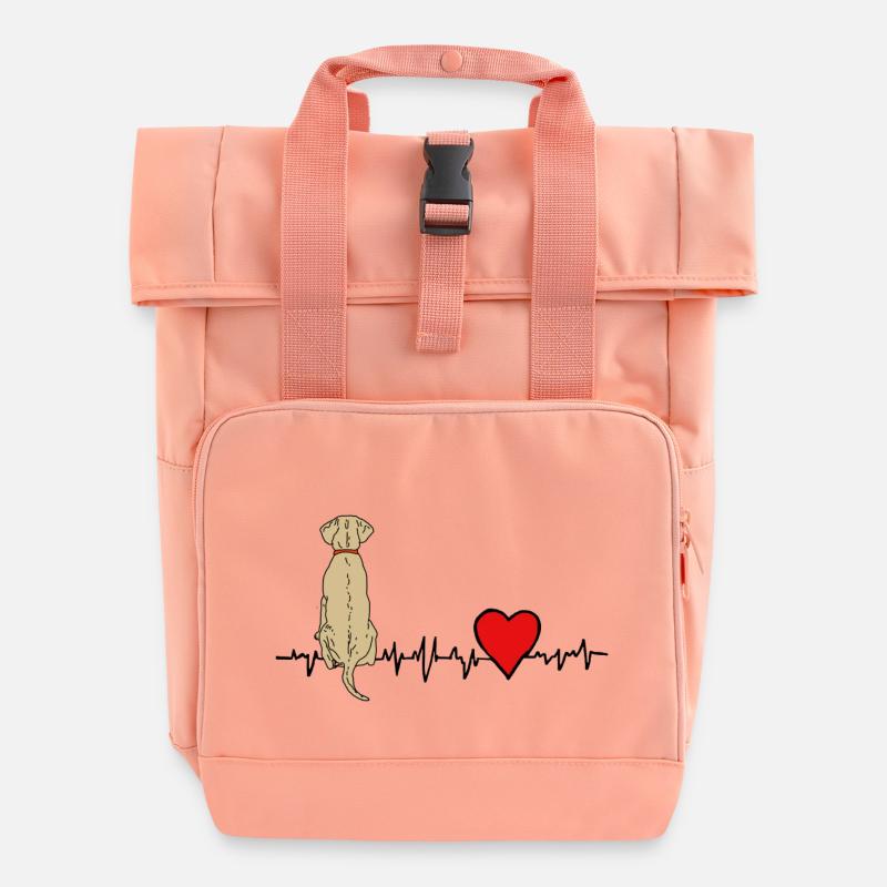 Mein Herz schlägt Labbi hell - Rolltop Rucksack mit zwei Griffen - Chintzrosa