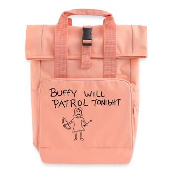 buffy's patrol - Roll Top Backpack with Two Handles - chintz rose - Front