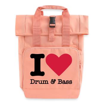 I Love Drum & Bass - Roll Top Backpack with Two Handles - chintz rose - Front