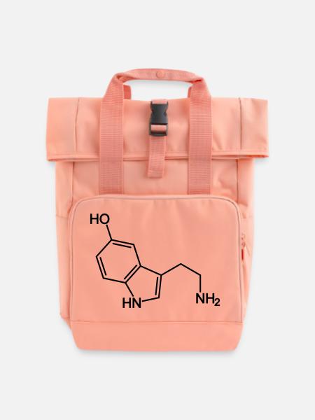 Serotonin Molekül - Rolltop Rucksack mit zwei Griffen - Chintzrosa