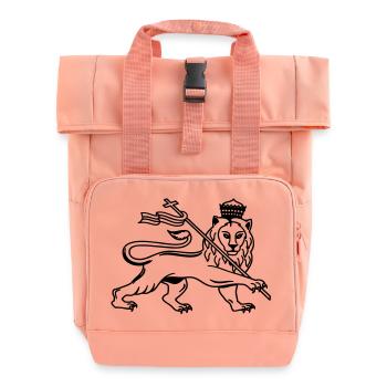 Reggae lion eu - Roll Top Backpack with Two Handles - chintz rose - Front