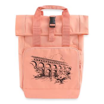 bridge bruecke architecture architektur bauen2 - Rolltop Rucksack mit zwei Griffen - Chintzrosa - Vorne