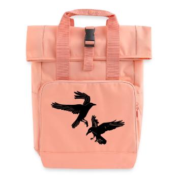 Two rafts Hugin and Munin - Roll Top Backpack with Two Handles - chintz rose - Front