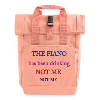 piano 03 - Roll Top Backpack with Two Handles - chintz rose - Front
