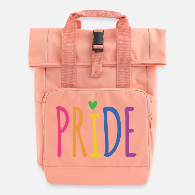LGBTQ+ Pride - Roll Top Backpack with Two Handles - chintz rose