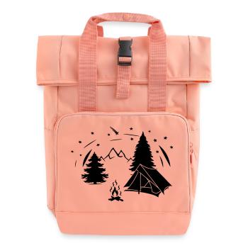 Zelt Sternenhimmel im Wald - Rolltop Rucksack mit zwei Griffen - Chintzrosa - Vorne