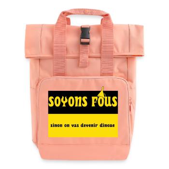 Lass uns verrückt sein - Rolltop Rucksack mit zwei Griffen - Chintzrosa - Vorne