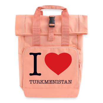 I LOVE TURKMENISTAN - Rolltop Rucksack mit zwei Griffen - Chintzrosa - Vorne