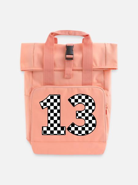Nummer 13 plaid - Rolltop Rucksack mit zwei Griffen - Chintzrosa