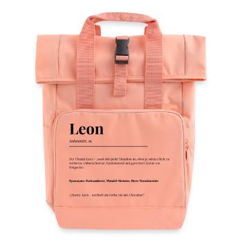 Leon - Rolltop Rucksack mit zwei Griffen - Chintzrosa - Vorne
