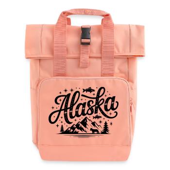 Alaska - Souvenir USA State Design - Rolltop Rucksack mit zwei Griffen - Chintzrosa - Vorne