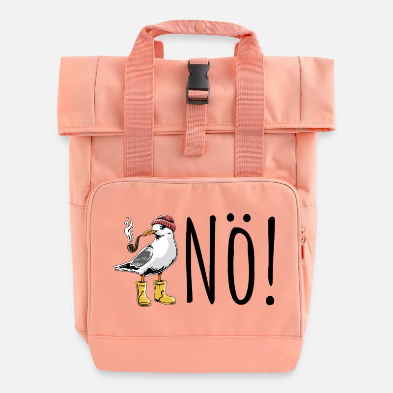 Möwe sagt NÖ - Nordsee - Geschenk - Rolltop Rucksack mit zwei Griffen - Chintzrosa