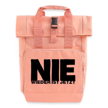 Nie wieder ist jetzt - Gegen Rechts, gegen Hetze - Rolltop Rucksack mit zwei Griffen - Chintzrosa - Vorne