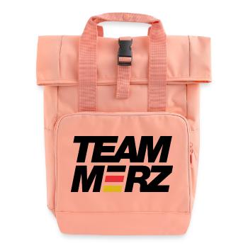 Team Merz - Kanzler - Rolltop Rucksack mit zwei Griffen - Chintzrosa - Vorne