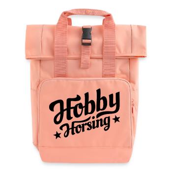 Hobby Horsing - Hobby Horse - Riding - Gift - Roll Top Backpack with Two Handles - chintz rose - Front