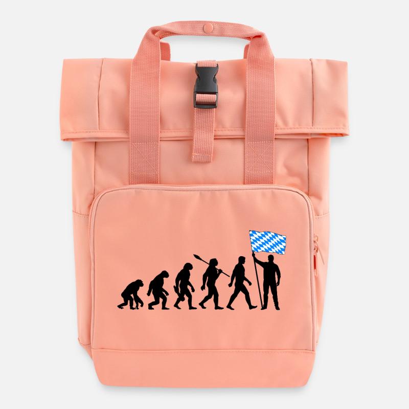 Bayern - Evolution - Flagge - Nation - Rolltop Rucksack mit zwei Griffen - Chintzrosa