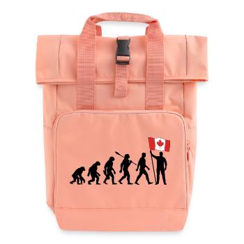 Kanada - Evolution - Flagge - Nation - Rolltop Rucksack mit zwei Griffen - Chintzrosa - Vorne