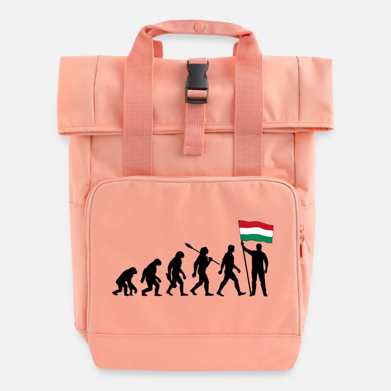 Ungarn - Evolution - Flagge - Nation - Rolltop Rucksack mit zwei Griffen - Chintzrosa