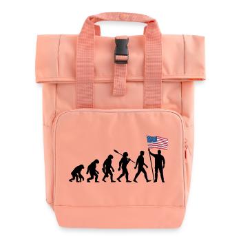 Amerika - USA - Evolution - Flagge - Nation - Rolltop Rucksack mit zwei Griffen - Chintzrosa - Vorne