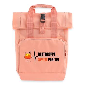 Blutgruppe Spritz Positiv - da steigt dein Puls - Rolltop Rucksack mit zwei Griffen - Chintzrosa - Vorne