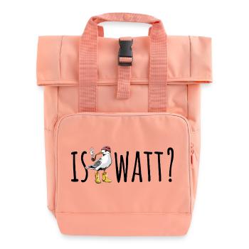 Möwe - Is Watt? - Nordsee - Geschenk - Rolltop Rucksack mit zwei Griffen - Chintzrosa - Vorne