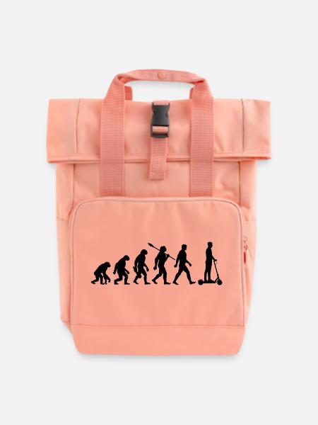 Evolution E-Scooter, Elektro Roller mit Akku - Rolltop Rucksack mit zwei Griffen - Chintzrosa