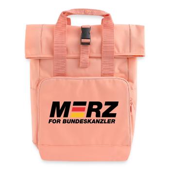 Merz for Bundeskanzler - Kanzler - Kanzlerkandidat - Rolltop Rucksack mit zwei Griffen - Chintzrosa - Vorne