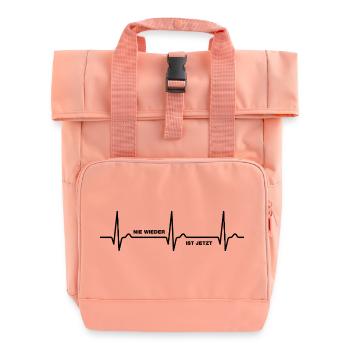 Nie wieder ist jetzt Gegen Rechts gegen Hetze EKG - Rolltop Rucksack mit zwei Griffen - Chintzrosa - Vorne