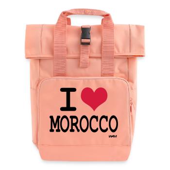 J'aime le maroc - couleurs personnalisables - Sac à dos Roll Top à deux anses - rose liberty - Devant