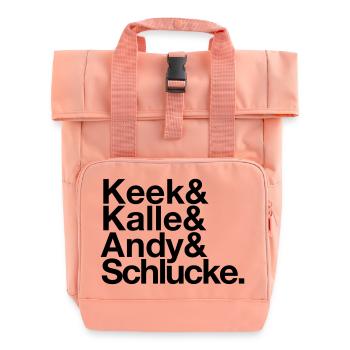 Keek&Kalle&Andy&Schlucke. - Rolltop Rucksack mit zwei Griffen - Chintzrosa - Vorne
