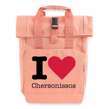 I Love Chersonissos - Rolltop Rucksack mit zwei Griffen - Chintzrosa - Vorne