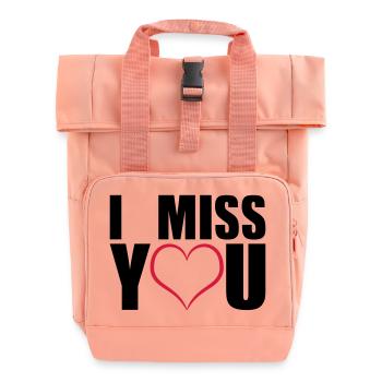 I miss you geschenk - Rolltop Rucksack mit zwei Griffen - Chintzrosa - Vorne