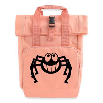 Spider laughing - Roll Top Backpack with Two Handles - chintz rose - Front